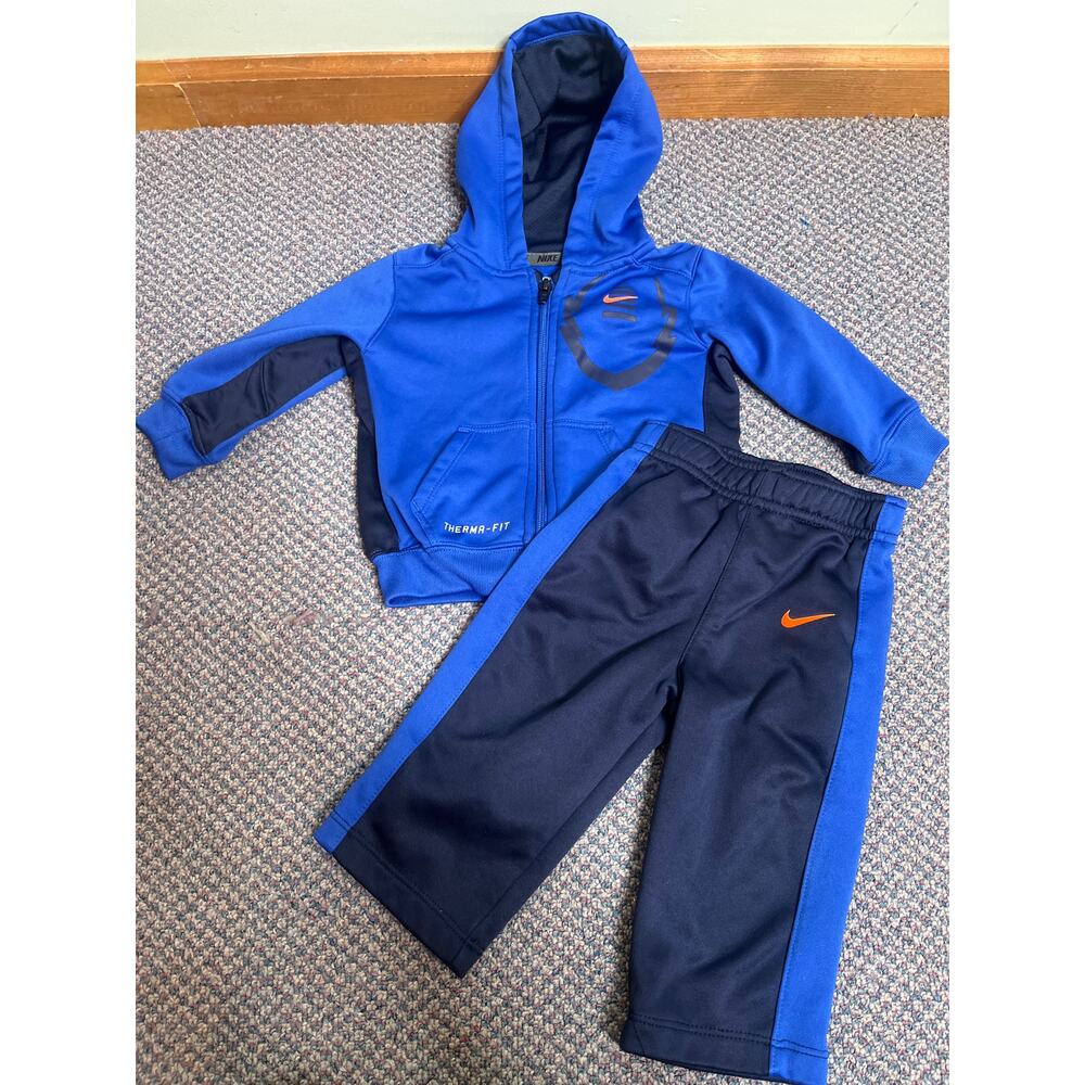 Nike Infant Therma Fit Blue Football two Piece Outfit 12 month